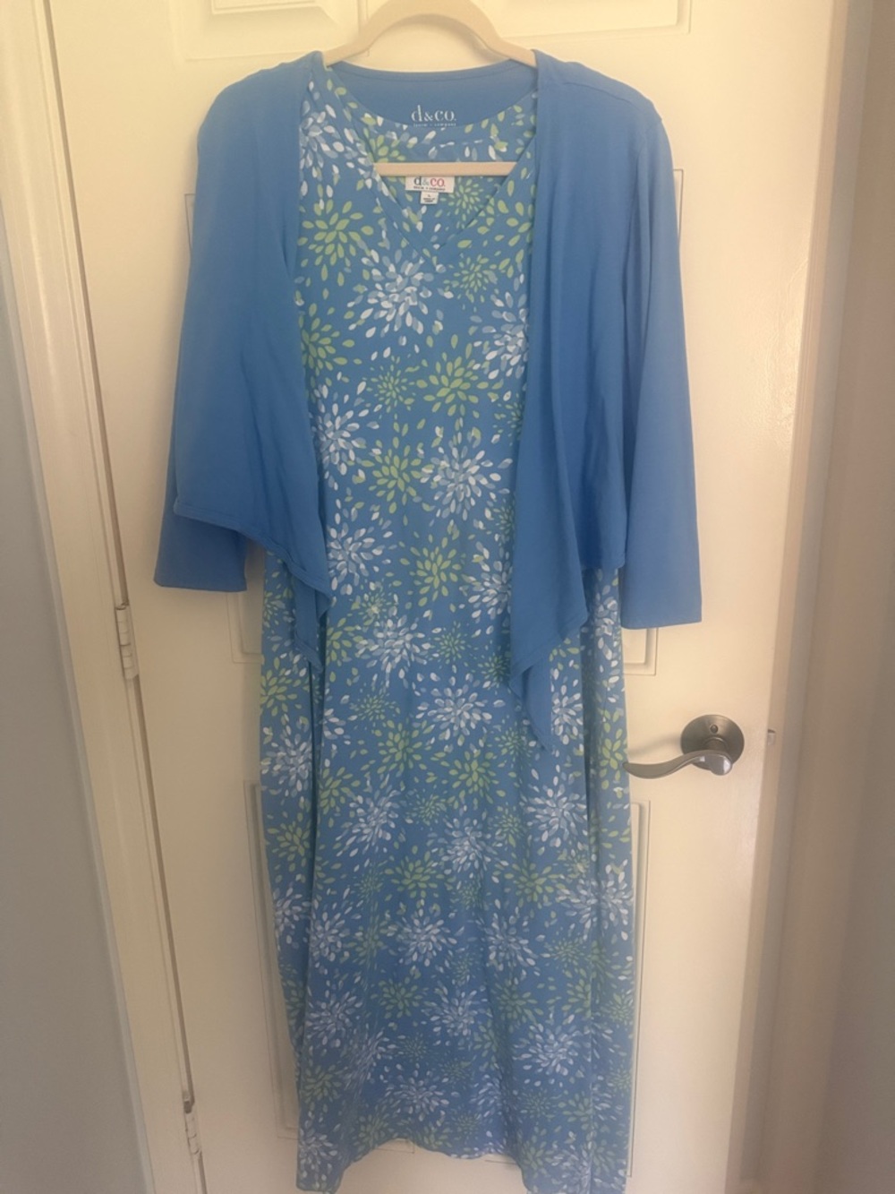 d&co Blue Floral Maxi Dress with Coordinating Jacket